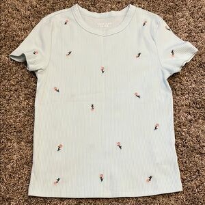 American eagle flower embroidered top